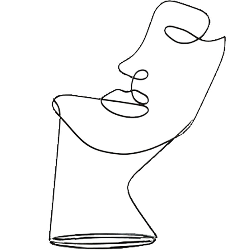 Abstract Metal Face Figure Ornament