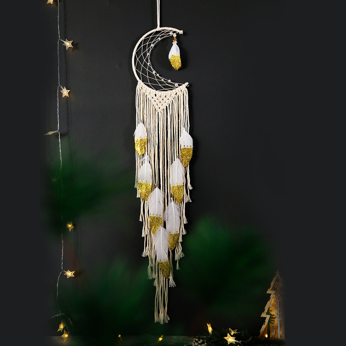 Gold Crescent Dream Catcher