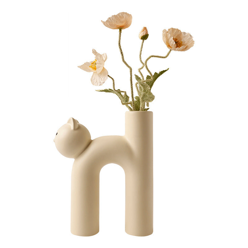 Cute Cat Tube Vase