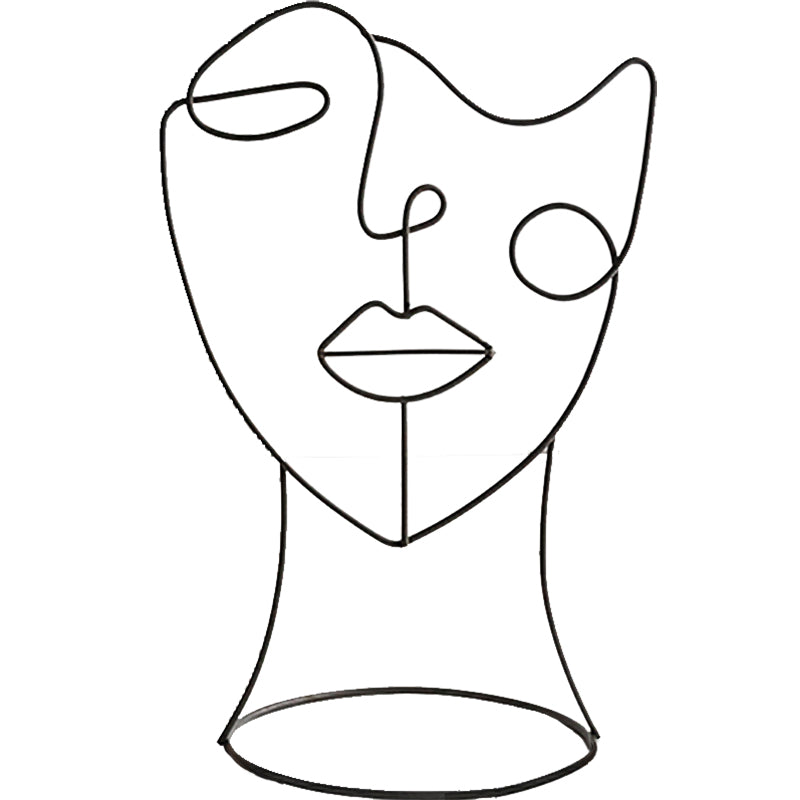 Abstract Metal Face Figure Ornament