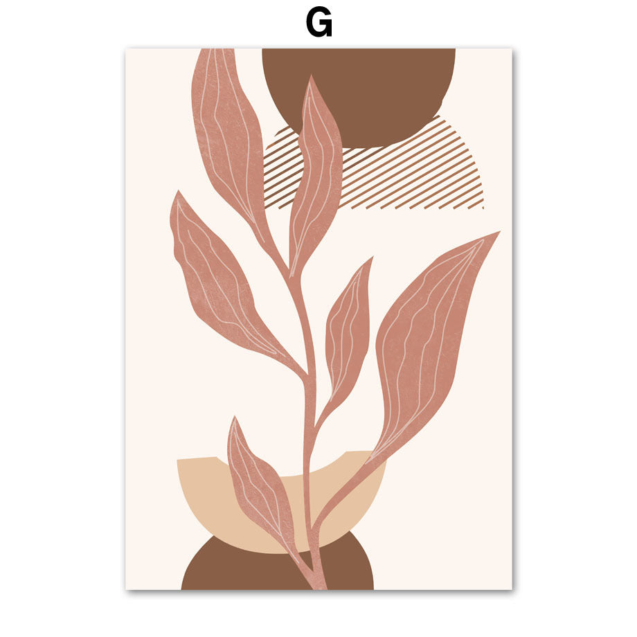 Geometric Leaves Wall Art