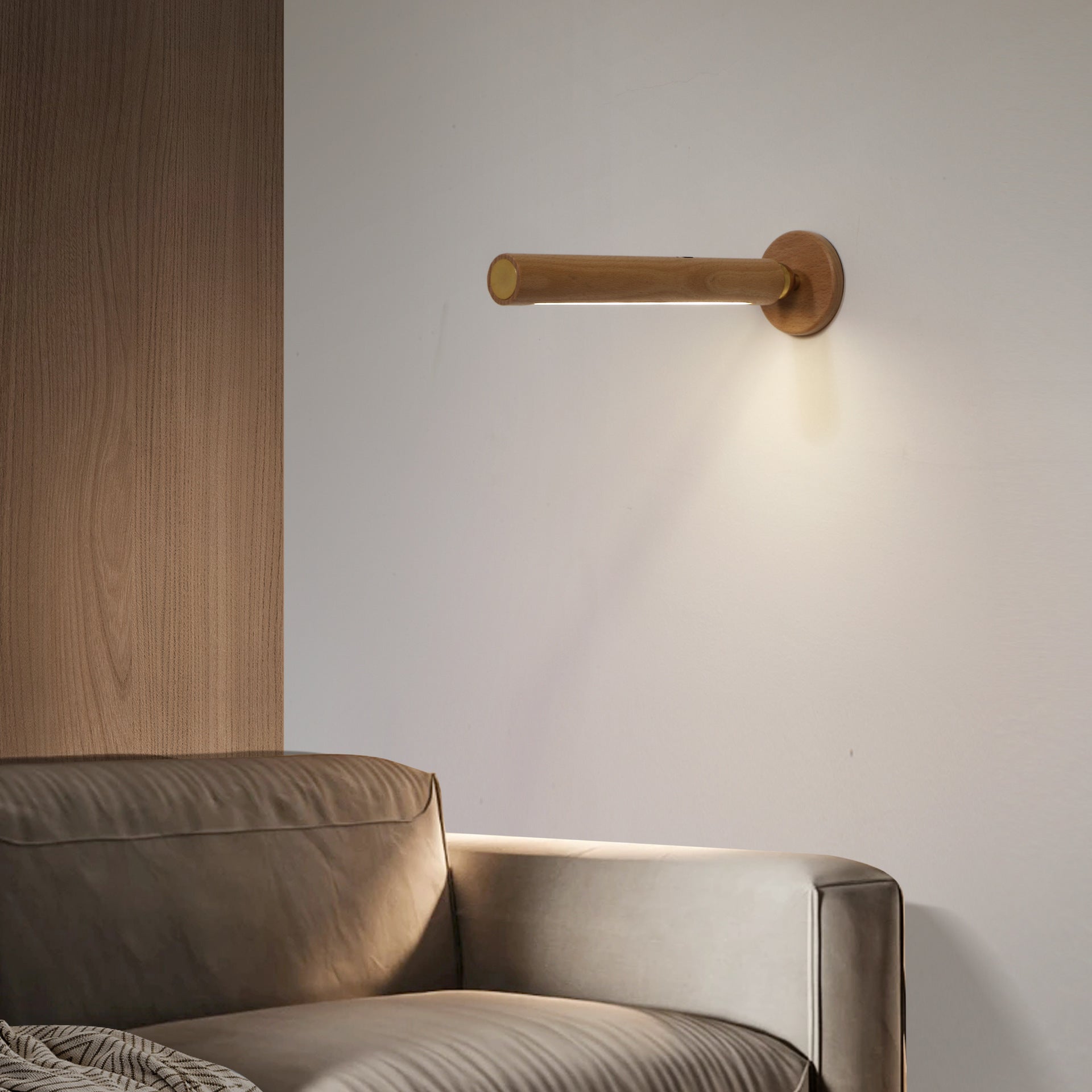 Rotatable Wood Indoor Wall Light 