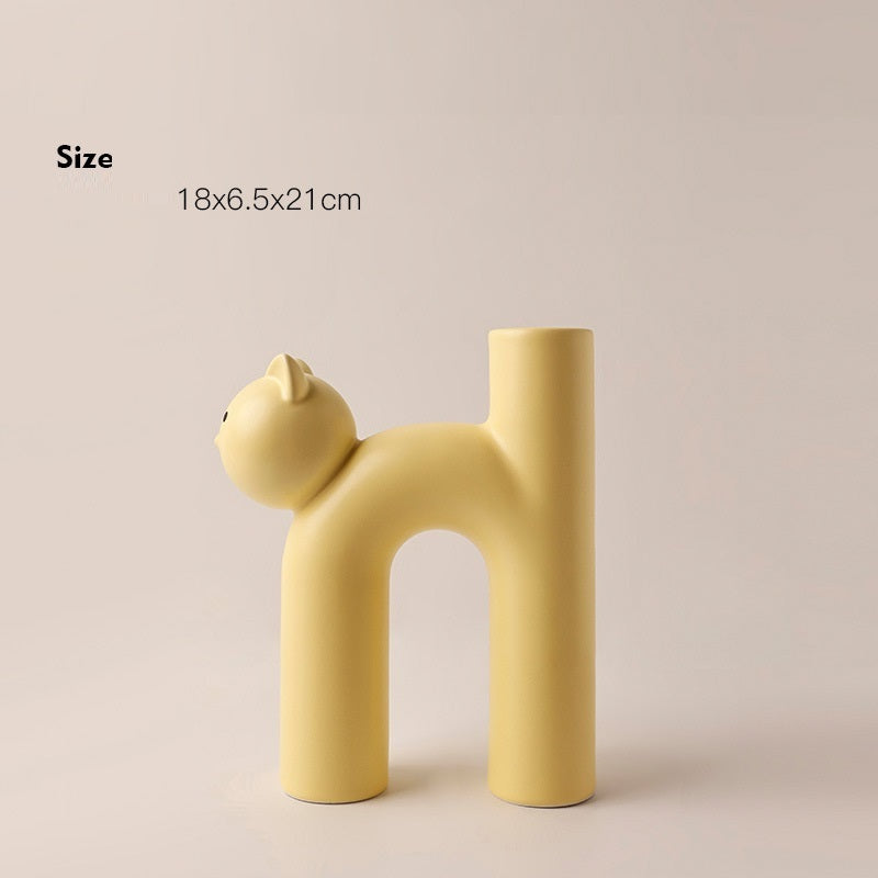 Cute Cat Tube Vase
