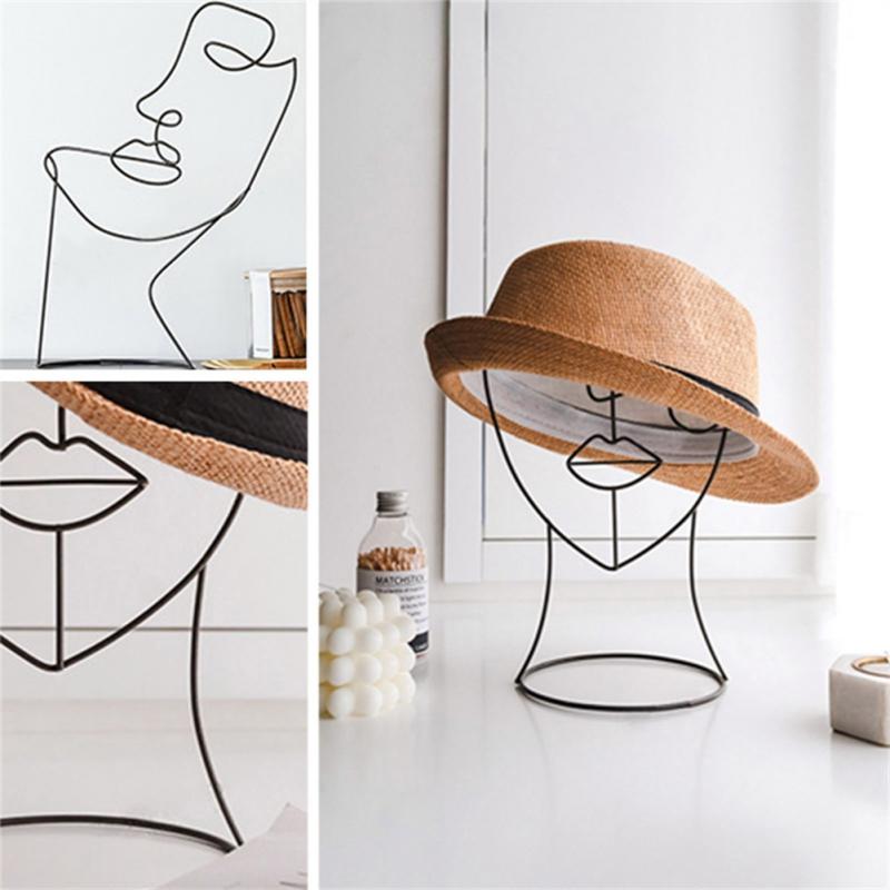 Abstract Metal Face Figure Ornament