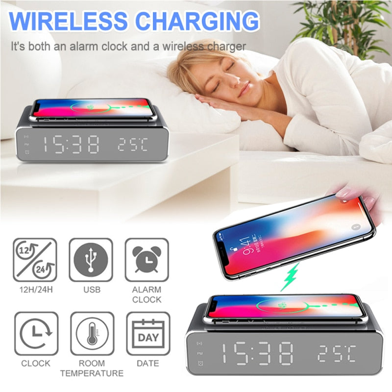 2-in-1 Wireless Charger Clock