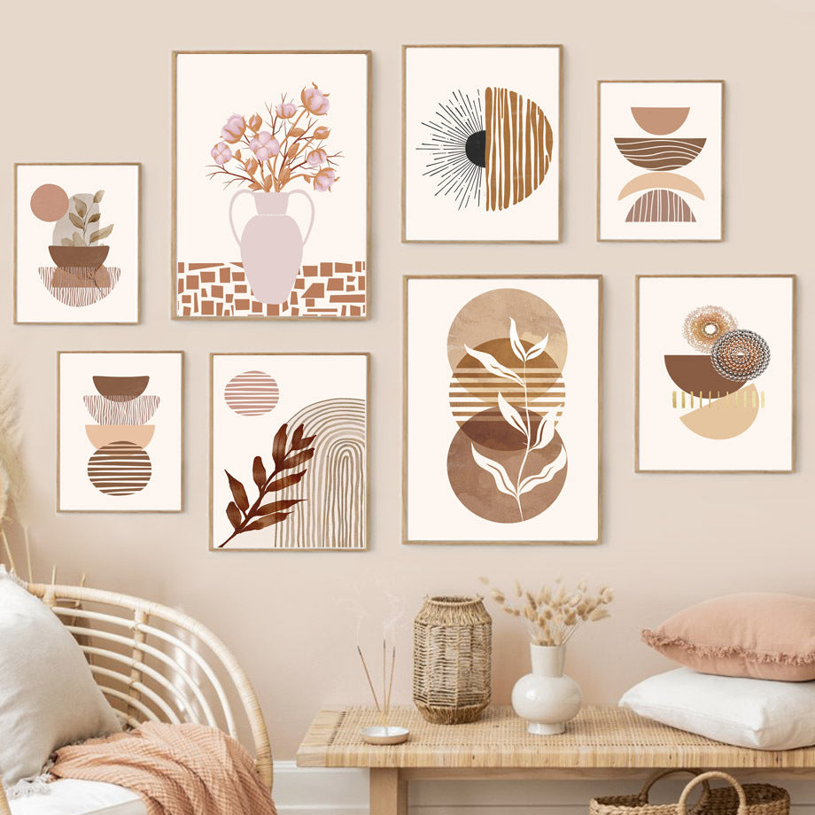 Geometric Leaves Wall Art