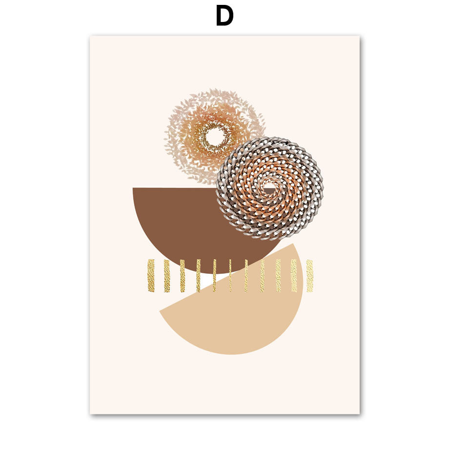 Geometric Leaves Wall Art